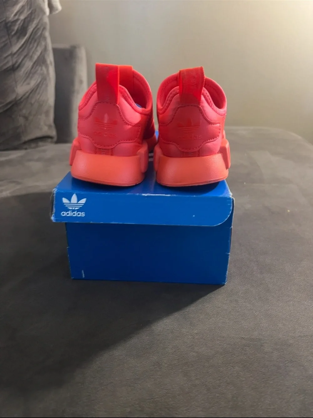 adidas Kids Slip-On Sneakers in Vivid Coral-Red